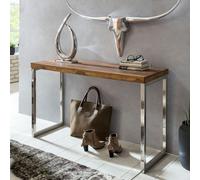 FineBuy Table console Bois Massif 120x77x45cm Table de couloir Table de bureau