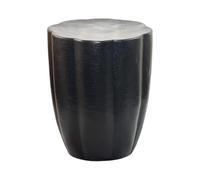 FineBuy Table d'appoint Aluminium Noir 41cm Table d'appoint Ronde Métal - Table décorative Alu Moderne - Petite Table de Salon - Table Basse Design Table de canapé Faite à la Main