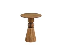 FineBuy Table d'appoint Bois de Mangue Massif Marron 35cm - Table d'appoint Design Bois - Table de Salon Ronde Massive - Table Basse Lounge Nature Fait Main