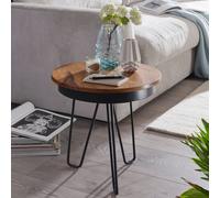 FineBuy Table d'appoint Bois Massif 43x45x43cm Bout de canapé Table de Salon