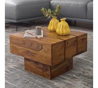 FineBuy Table d'appoint Bois Massif 44x30x44cm Bout de canapé Table de Salon
