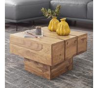 FineBuy Table d'appoint Bois Massif 44x30x44cm Bout de canapé Table de Salon