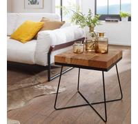 FineBuy Table d'appoint Bois Massif 45x51x45cm Bout de canapé Table de Salon