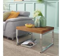 FineBuy Table d'appoint Bois Massif 60x40x60cm Bout de canapé Table de Salon