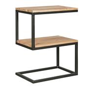 FineBuy Table d'appoint Bois Massif/Métal Acacia 45 x 60 x 30 cm Table Basse Salon | Bout de canapé est - Capacité de Charge par Plaque: 40 kg - Table en Bois