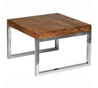 FineBuy Table d'appoint Bois Massif/Métal Sheesham 60 x 40 x 60 cm Table Basse Salon | Bout de canapé est - Table pour canapé - Table en Bois