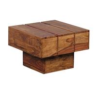 FineBuy Table d'appoint Bois Massif Sheesham 44 x 30 x 44 cm Table Basse Salon | Bout de canapé est - Table de téléphone - Table en Bois carré