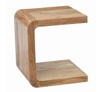 FineBuy Table d'Appoint Forme C 45x45x45 cm Bois Massif Acacia