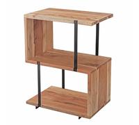FineBuy Table d'Appoint Forme S 45x30x60 cm Acacia Métal, Industriel