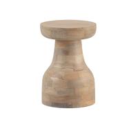 FineBuy Table d'appoint Mango en bois massif blanchi naturel 30 x 30 x 42,5 cm Petite table d'appoint ronde Marron clair Table de salon Canapé moderne Table basse à fleurs