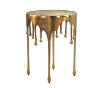 FineBuy Table d'appoint Or 43cm Aluminium Ronde - Table d'appoint Design Alu Moderne - Table de Salon Métal Goutte - Table en métal Décorative Table Basse Faite à la Main