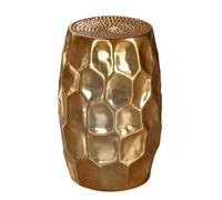 FineBuy Table d'appoint Métal 30x47x30 cm Petite Table Basse Or Martelée Aluminium | Table de Salon Ronde Design Orientale | Bout de Canapé