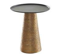 FineBuy Table d'Appoint Ronde 40x40x45 cm Métal Dorée | table basse finition martelée, table oriental d'appoint, pièce unique, utilisable comme bout de canapé et table déco
