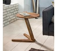 FineBuy table d'appoint table d'appoint en bois massif table de salon ronde styl