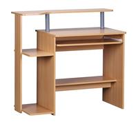 FineBuy Table de Bureau 94 x 90 x 48 cm Hêtre Table de Bureau pour Ordinateur | Table PC avec extrait de Clavier | Bureau d'ordinateur Table d'ordinateur | Table d'ordinateur Portable