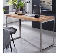 FineBuy Table de bureau Bois Massif 120x76x60cm Table d'ordinateur Table Console