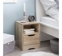 FineBuy Table de Chevet 31x43x31 cm Table de Nuit avec Tiroir et Rangement Sonoma | Table d'appoint Design Moderne | Console de Nuit Classique