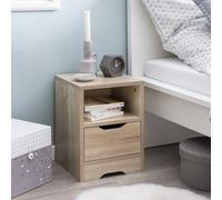 FineBuy Table de Chevet 31x31x43 cm Sonoma avec Tiroir et Compartiment | petit chevet sobre, commode de chevet avec rangement, petit chevet pour chambre et chambre d'ado