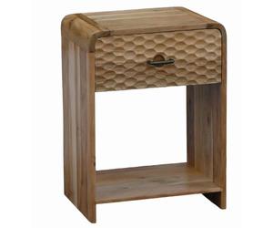 FineBuy Table de Chevet 40 x 29,5 x 54 cm Bois de manguier Massif Marron | petite commode de nuit avec tiroir, table de chevet compacte avec compartiment ouvert, console de nuit en bois
