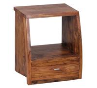 FineBuy Table de Chevet 45x40x53 cm Bois Massif Sheesham avec Tiroir | commode de chevet au style campagne, table de nuit en bois véritable avec compartiment, pièce unique faite main