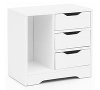 FineBuy Table de Chevet 49x50x30 cm Table de Nuit avec Tiroir et Rangement Blanche | Table d'appoint Design Moderne | Console de Nuit Classique, Couleur:Blanc