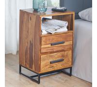 FineBuy Table de Chevet Bois Massif 40x35x66 cm Table de Nuit d'appoint Haute