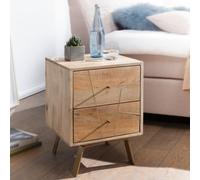 FineBuy Table de chevet Bois Massif 40x56x40cm Table de nuit Table d'appoint