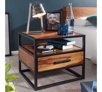 FineBuy Table de chevet Bois Massif 50x45x45 cm Table de nuit Table d'appoint