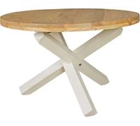 FineBuy Table de salle à manger ronde Ø 120 cm en bois massif Table de cuisine rustique