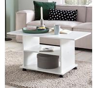 FineBuy table design FineBuy à roulettes 95x51x54,5 cm | Salon moderne avec rangement | Table de canapé Table de salon