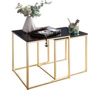 FineBuy Table gigogne CHUR Table d'appoint métal/MDF Table basse (lot de 2)