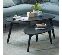 FineBuy Tables Gigognes Bois Massif Table d'appoint Basse Moderne Lot de 2