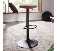 FineBuy Tabouret de Bar Chaise de Bar Reglable 58 - 79cm Métal / Velours Moderne