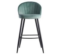 FineBuy Tabouret de Bar Velours / Métal Chaise de Bar avec Dossier Rembourré