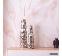 FineBuy Vase Décorative Lot de 2 Aluminium Fleurs Décoration Intérieure Moderne