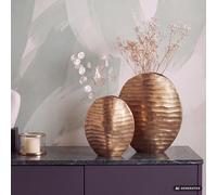 FineBuy Vase Décorative Lot de 2 Aluminium Fleurs Décoration Motif Ondulé