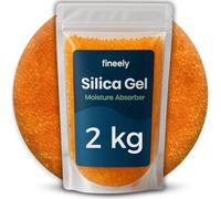 Fineely DRYSAFE Gel de silice 2 kg - Déshydratant 2-5 mm avec indicateur d'humidité - Pour filaments d'impression 3D, électroniques et aliments - Inodore - Sac Doypack étanche à l'air