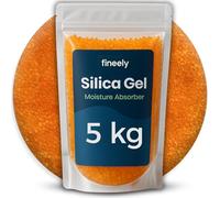 Fineely DRYSAFE Gel de silice 5 kg - Déshydratant 2-5 mm avec indicateur d'humidité - Pour filaments d'impression 3D, électroniques et aliments - Inodore - Sac Doypack étanche à l'air