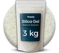 Fineely Granulés déshumidificateurs de gel de silice - 3 kg - Boules blanches de 3 à 5 mm - Séchoir à filament - Réutilisable - Granulés de séchage - Déshumidificateur de cave - Gel de silice