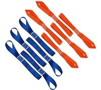 FineGood Lot de 10 sangles d'arrimage à boucle souple, capacité de charge de 0,7 kg, ceintures de résistance à la rupture pour remorquage sûr et sûr de moto, moto tout-terrain, VTT, UTV - Bleu, orange
