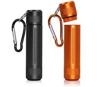 FineGood Lot de 2 boîtes de rangement étanches à l'air libre en aluminium avec mousqueton pour l'extérieur