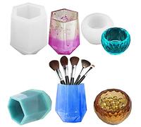 FineGood Lot de 2 moules en résine de tasse, moules en résine époxy bricolage moules pour bougies porte-pinceau de maquillage moules en silicone