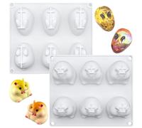 FineGood Lot de 2 moules en résine époxy à 6 cavités pour hamster et lapin