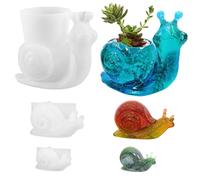 FineGood Lot de 3 moules en résine en forme d'escargot 3D pour décoration de maison et de jardin