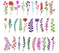 FineGood Lot de 30 matrices de découpe en métal pour la fabrication de cartes Motif fleurs sauvages