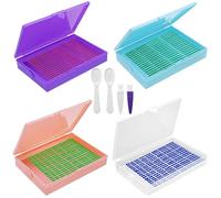 FineGood Lot de 4 plateaux de peinture diamant avec couvercles pour adultes