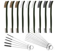 FineGood Lot de 9 brosses métalliques avec kit de nettoyage de carburateur pour voiture, 3 brosses en laiton, 3 brosses en acier, 3 brosses en nylon