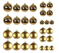 Finehome Lot de 30 Boules de Noël Boule de Noël en Plastique pour Sapin de Noël Doré Ø 4/5/6/7 cm