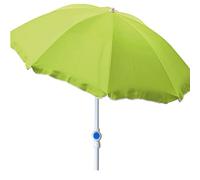FineHome Parasol de plage de 2 m de diamètre - Pliable - En polyester - Vert citron - Avec protection UV