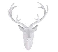 Finehome Tolles XXL Tête de cerf avec 10 extrémités Blanc Aspect Blanc 48 x 32 x 61 cm